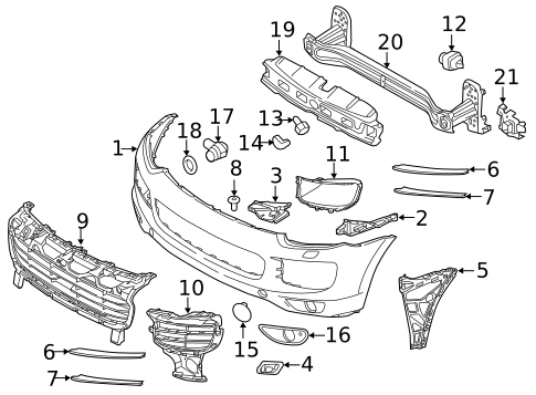 Bumper & Components - Front for 2015 Porsche Cayenne #2