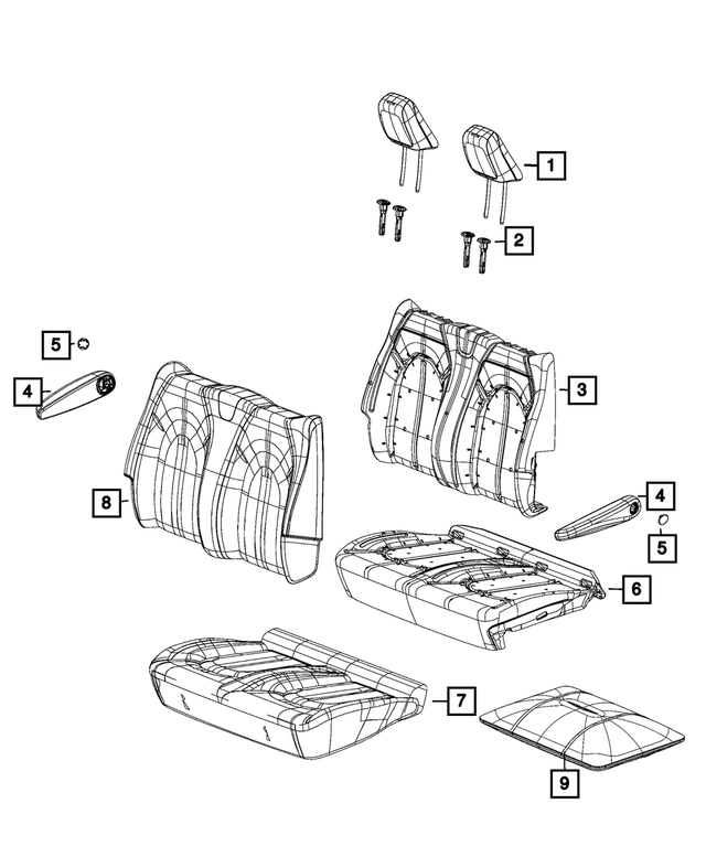 5SK772X9AC - Interior Trim: Second Row Headrest for Mopar Image image