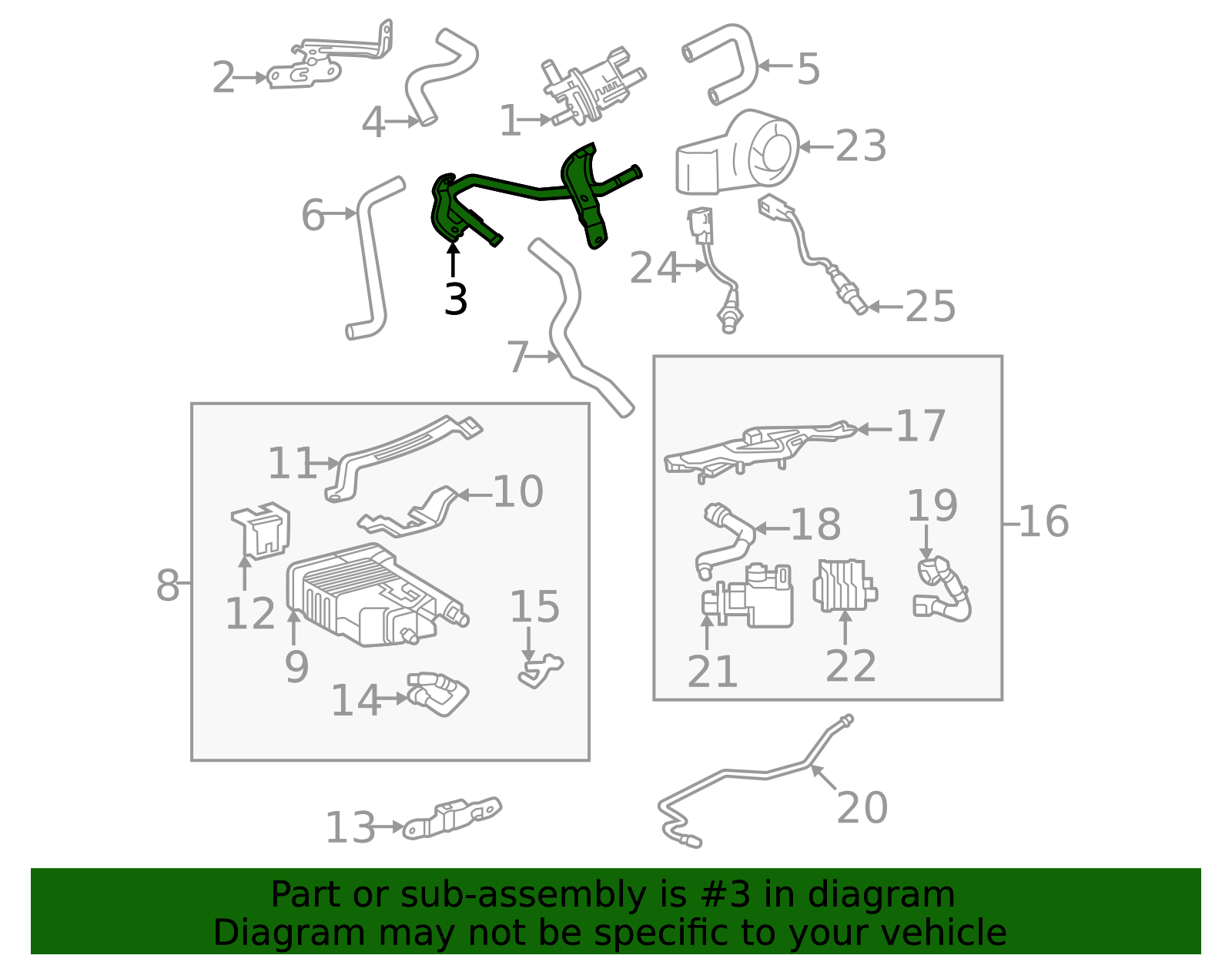 2022-2025 Toyota Evaporative Emissions System Lines 23818-70070 ...