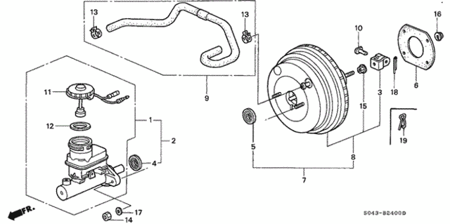 Brake Master Cylinder  - Master Power for 1997 Honda Civic #0