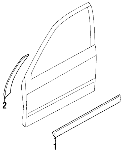 Exterior Trim - Front Door for 2001 INFINITI G20 #0