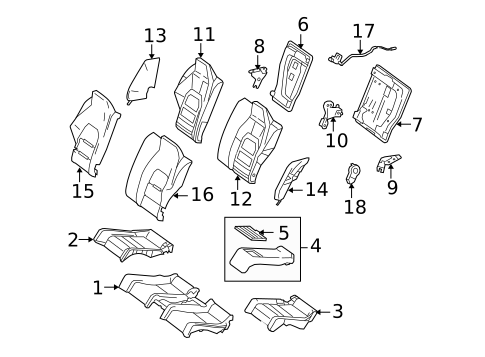 Rear Seat Components for 2013 Mercedes-Benz E 350 #3