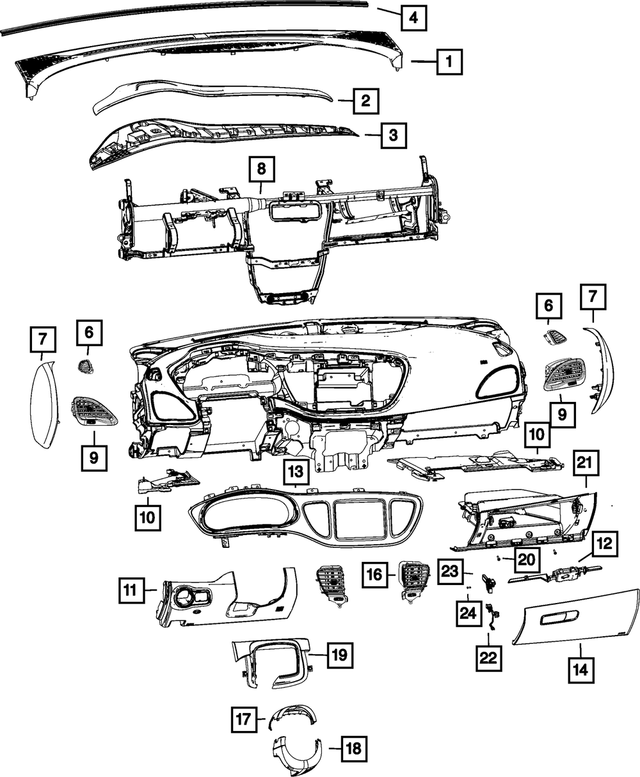 1TQ50DX9AE - : Steering Column Shroud Gap Hider for Mopar Image