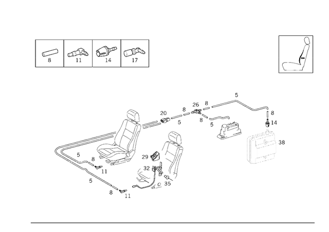 1581435 - Vacuum System/Hydraulic System: Piping for Mercedes-Benz Image image