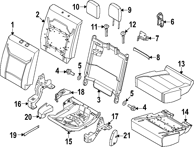 PC3Z1866800A - Body: Seat Back Pad for Ford: F-250 Super Duty, F-350 Super Duty Image