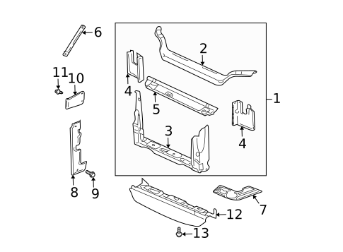 Radiator Support for 2002 Pontiac Aztek #0