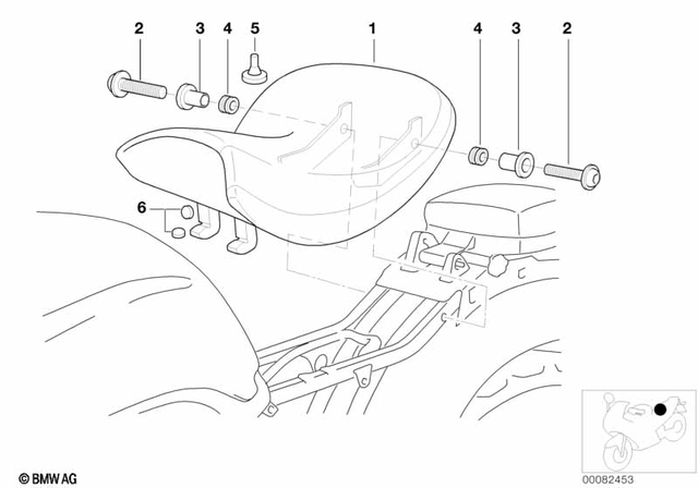 52517650307 - Seats and Seat Bench: Comfort Rider Saddle, Leather Imitation - Schwarz for BMW-Motorrad Image