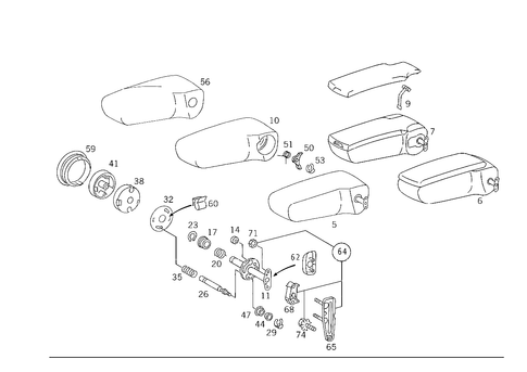 Folding Armrest for 1990 Mercedes-Benz 300TE #3