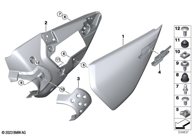 46635B36952 - Frame and Mounting Parts: Abdeckung Airbox Rechts - Rohtiel/blank for BMW-Motorrad Image image