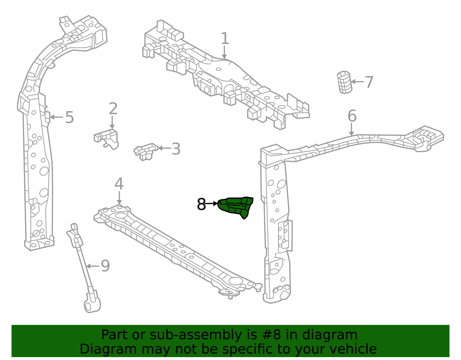 2023-2025 Lexus Radiator Support Side Panel Bracket 57226-0E140 | OEM ...