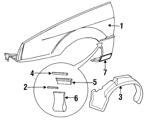 Fender & Components for 1991 Dodge Shadow #0