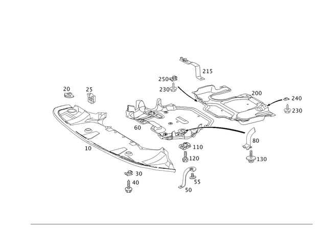 2115240201 - Chassis Sheet Metal/Air Intake: Protective Metal Sheet for Mercedes-Benz: CLS500, CLS55 AMG, CLS550, CLS63 AMG, E500, E55 AMG Image image