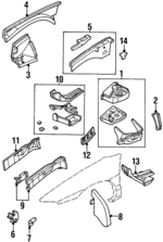 4646844 - Body: Fender Brace for Chrysler: Cirrus, Sebring | Dodge: Stratus Image
