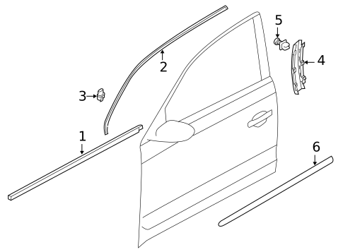 Exterior Trim - Front Door for 2012 Volkswagen Passat #0