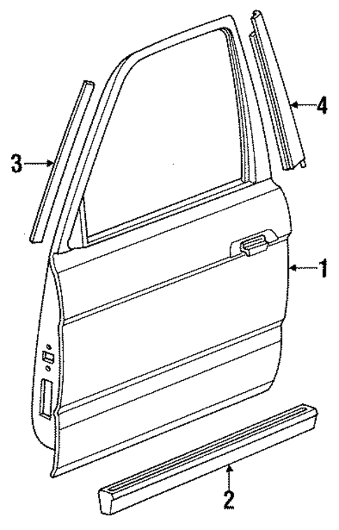Door & Components for 1991 BMW 735i #1