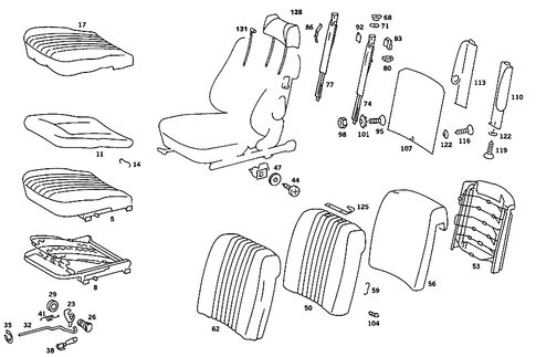 Front Seat and Headrest for 1984 Mercedes-Benz 380SL #0