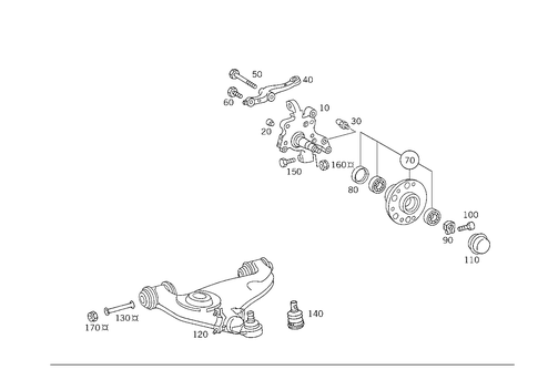 Steering Knuckle and Control Arm for 1993 Mercedes-Benz 600SL #0