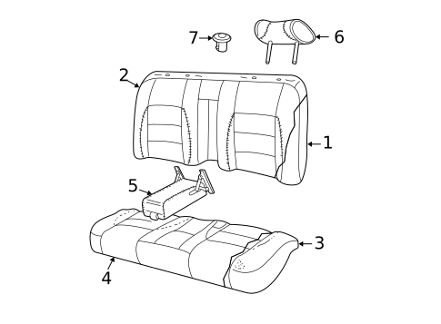 Rear Seat Components for 2003 Jaguar XJR #1