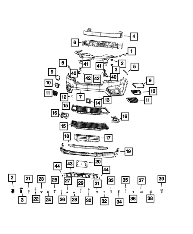 55347225 - Frame, Bumper and Fascia: Hood Bumper for Mopar Image