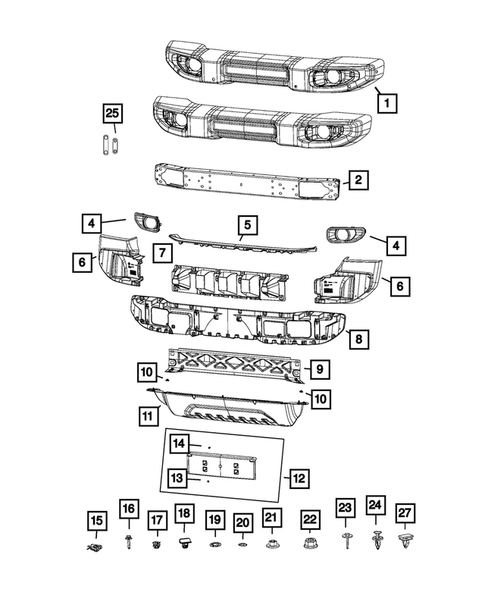 Front Bumper and Fascia for 2022 Jeep Gladiator #3
