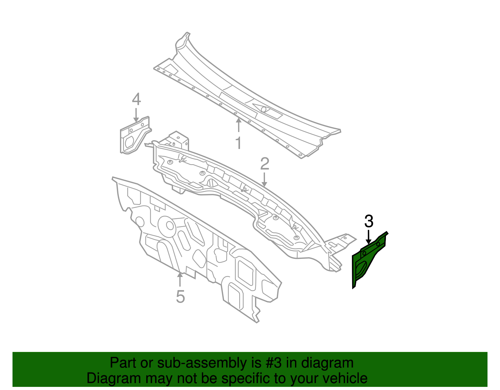 2005-2010 Kia Sportage | Side Extension | 66728-1F100 | Kia Auto Parts