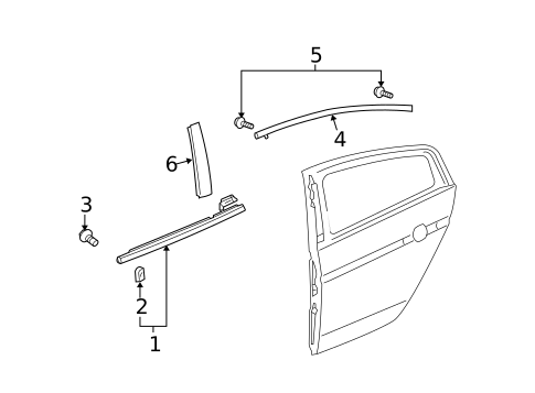 Exterior Trim - Rear Door for 2011 Acura TL #0