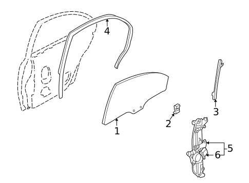 Glass - Rear Door for 1997 Mazda Millenia #0