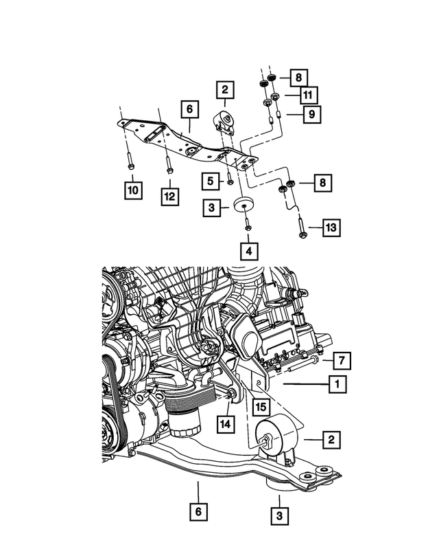 6508624AA - 2.4L Gas; Engine: Hex Head Bolt And Washer, Mounting for Mopar Image image