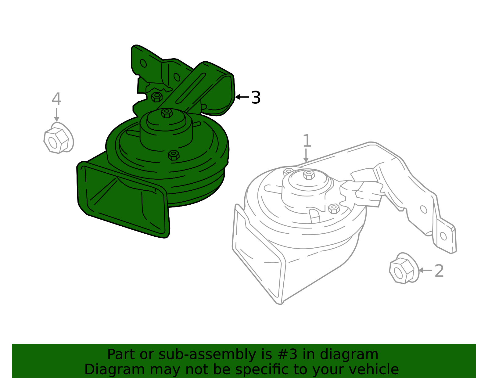 GN1Z-13832-A - Low Note Horn 2018-2022 Ford EcoSport | Ford Parts