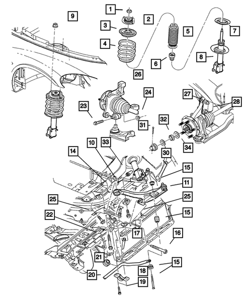 Front Suspension for 2002 Chrysler PT Cruiser #0