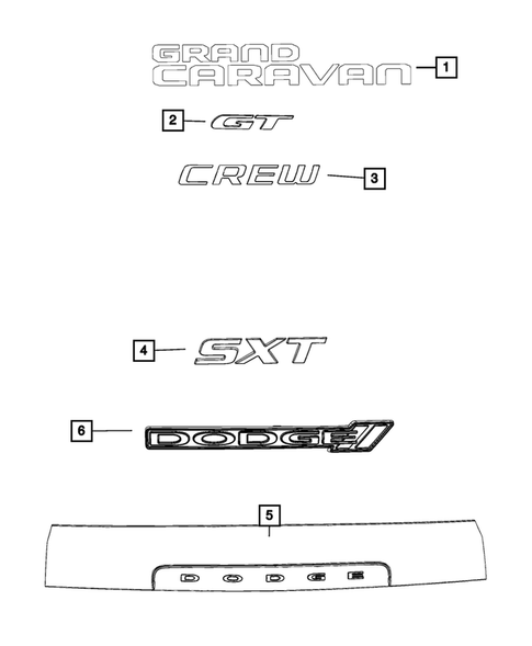Nameplates for 2020 Dodge Grand Caravan #0