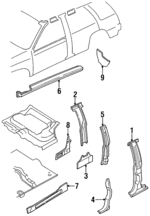 8943272473 - : Inner Center Pillar for Honda Image