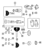 4778149 - Wiper/Lock Cylinder and Keys: Door Lock Cylinder Cap for Mopar Image
