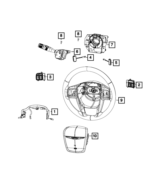 68411360AA - Electrical: Steering Wheel Wiring for Mopar Image