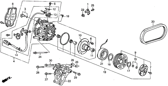 A/C Compressor ('90-'91) (2.0 SI) for 1991 Honda Prelude #0
