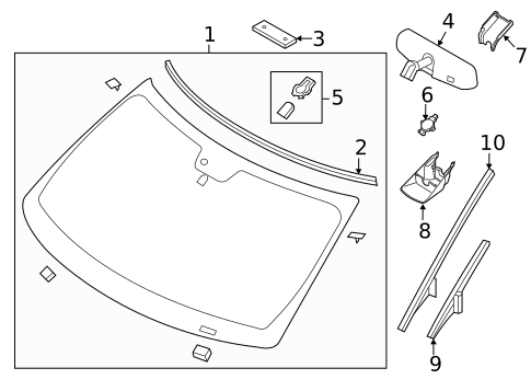 Glass - Windshield for 2014 Ford Explorer #0