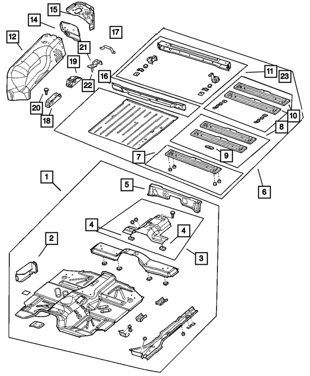55177254AD - Body Sheet Metal Except Doors: Floor Pan for Mopar Image