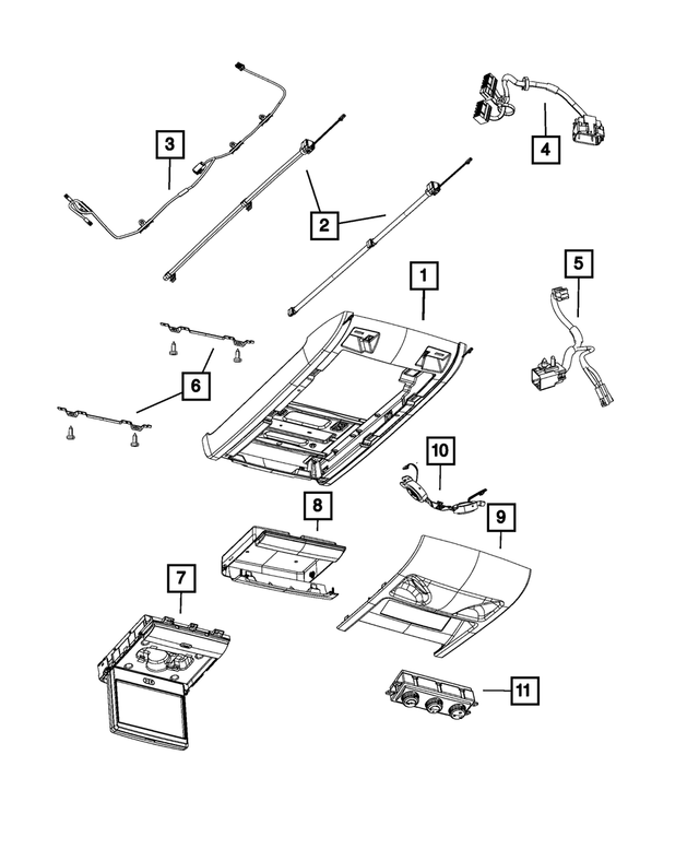 1KM36HDAAA - Interior Trim: Overhead Console for Mopar Image