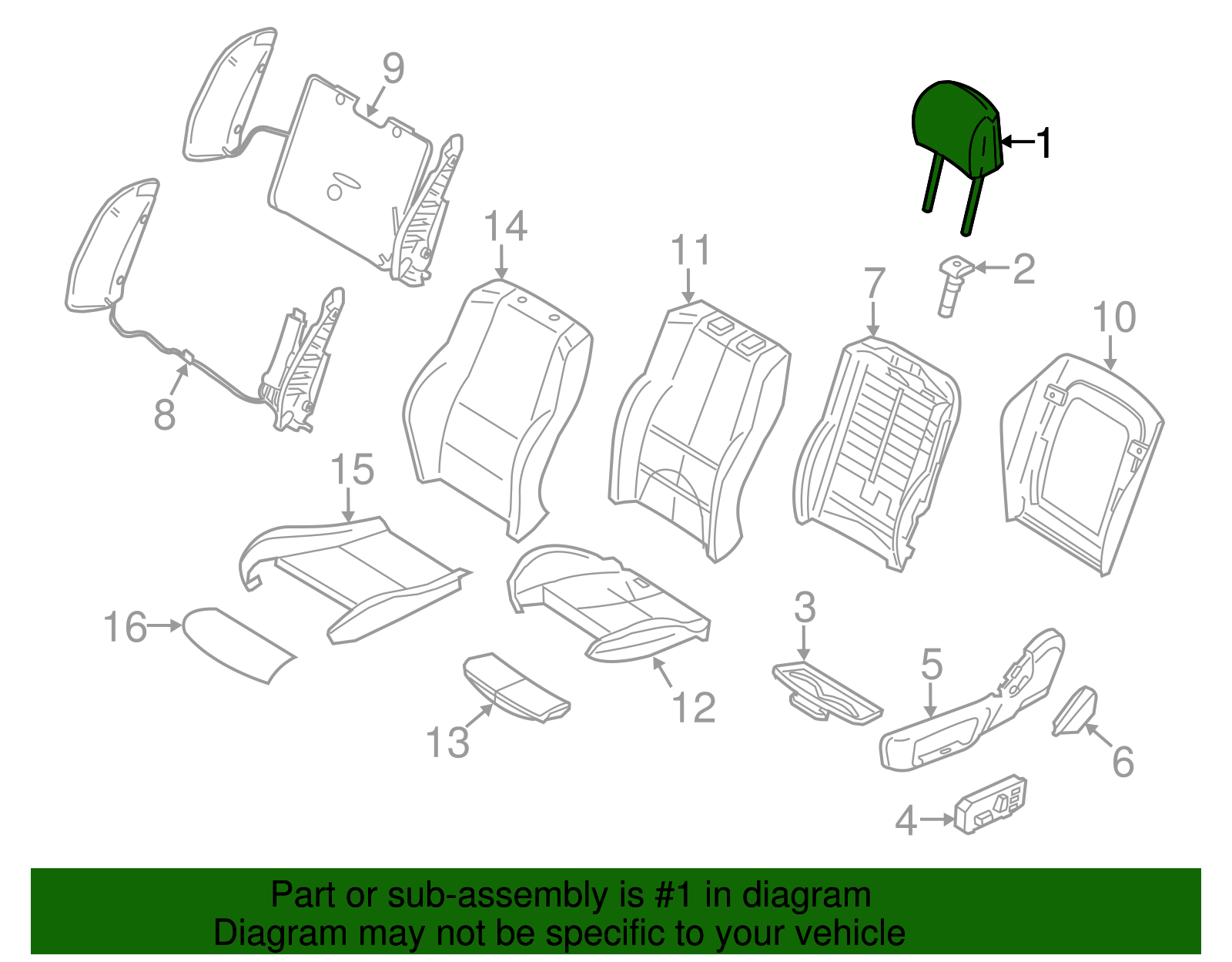 Headrest - BMW (52-10-5-A05-2C2)