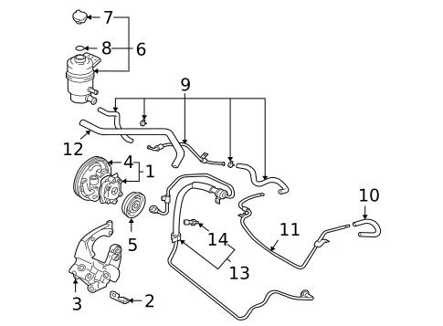 Pump & Hoses for 2007 Mitsubishi Outlander #0