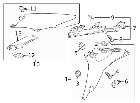 Interior Trim - Quarter Panels for 2020 Chevrolet Impala #0