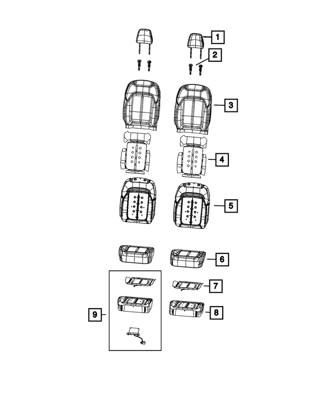 « 6PJ711X7AD – Interior Trim : Avant Appui-tete, Droit Ou Gauche pour Mopar Image »