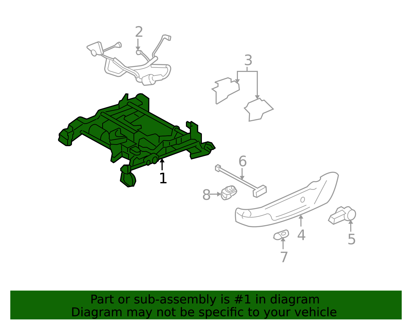 2007-2014 Ford Mustang Track Assembly - Driver's Side (LH) AR3Z