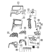 68432055AB - : Taillamp Mounting Panel, Left for Mopar Image