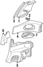 84130SR2000ZB - Body: Quarter Pillar Trim for Honda: Civic del Sol Image