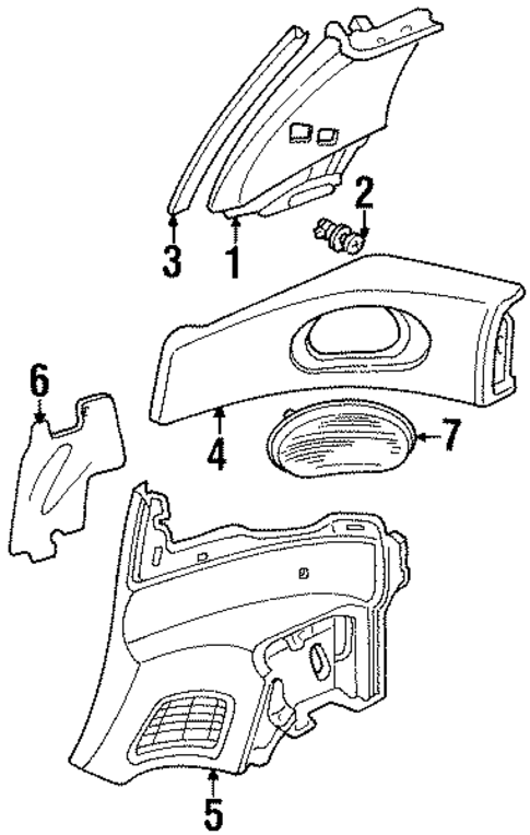 Interior Trim - Quarter Panels for 1997 Honda Civic del Sol #0