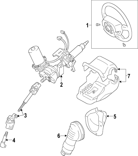 Steering Column for 2015 Toyota Prius V #0