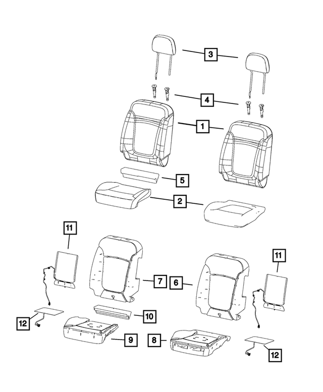 6SH96LTUAA - Interior Trim: Front Headrest for Mopar Image