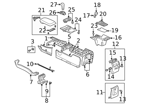 Center Console for 2004 Mitsubishi Endeavor #0