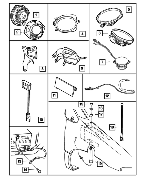 Radio, Antenna, and Speakers for 2001 Chrysler Voyager #0